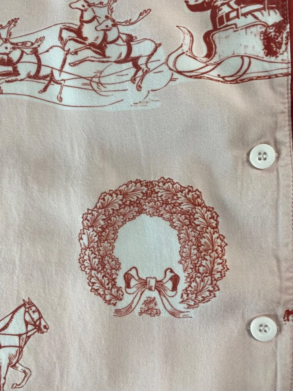 Katie Kime Holiday Toile Pajama Shorts Set Size M - Picture 6 of 10